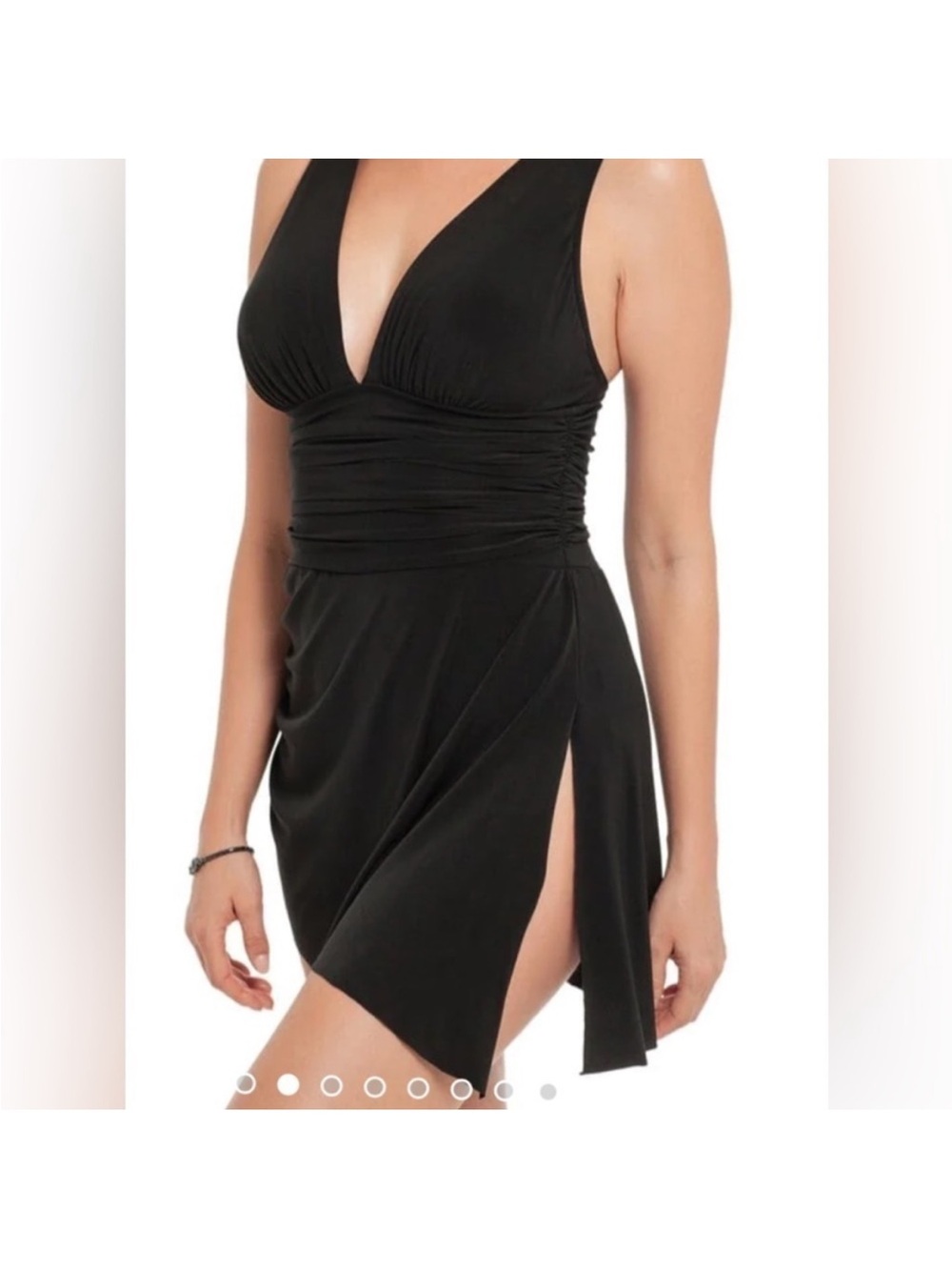 Magicsuit Black One-Piece Swimdress with Side Slit